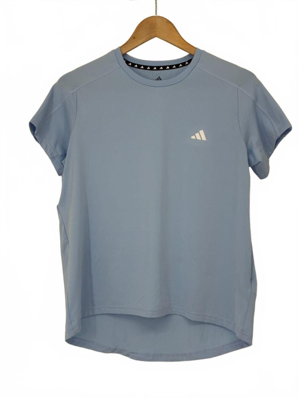 Adidas Light Blue Athletic Short Sleeve Shirt - Medium
